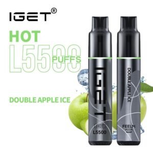 iget hot l5500 double apple ice 5500 puff disposable vape australia the vape bar buy iget vape online 1.jpg