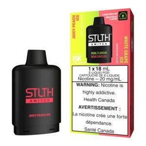 stlth switch e liquid pod pack juicy peach ice and white grape ice.jpg
